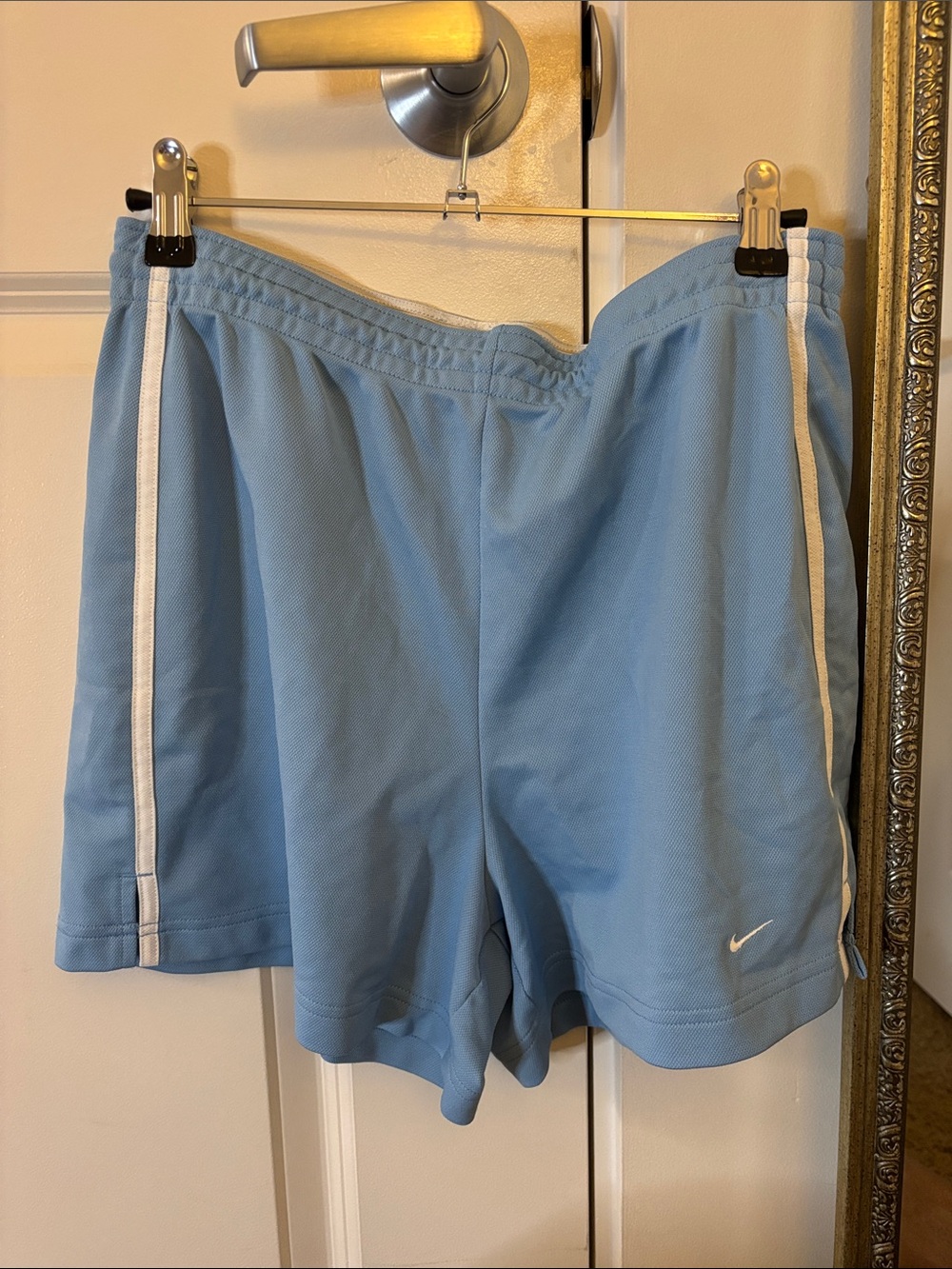 Nike Sky Blue Athletic Shorts with White Stripe